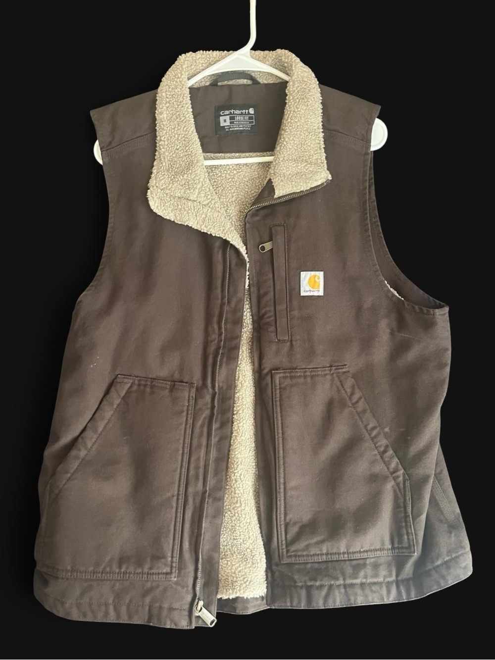 Carhartt washed duck mock vest